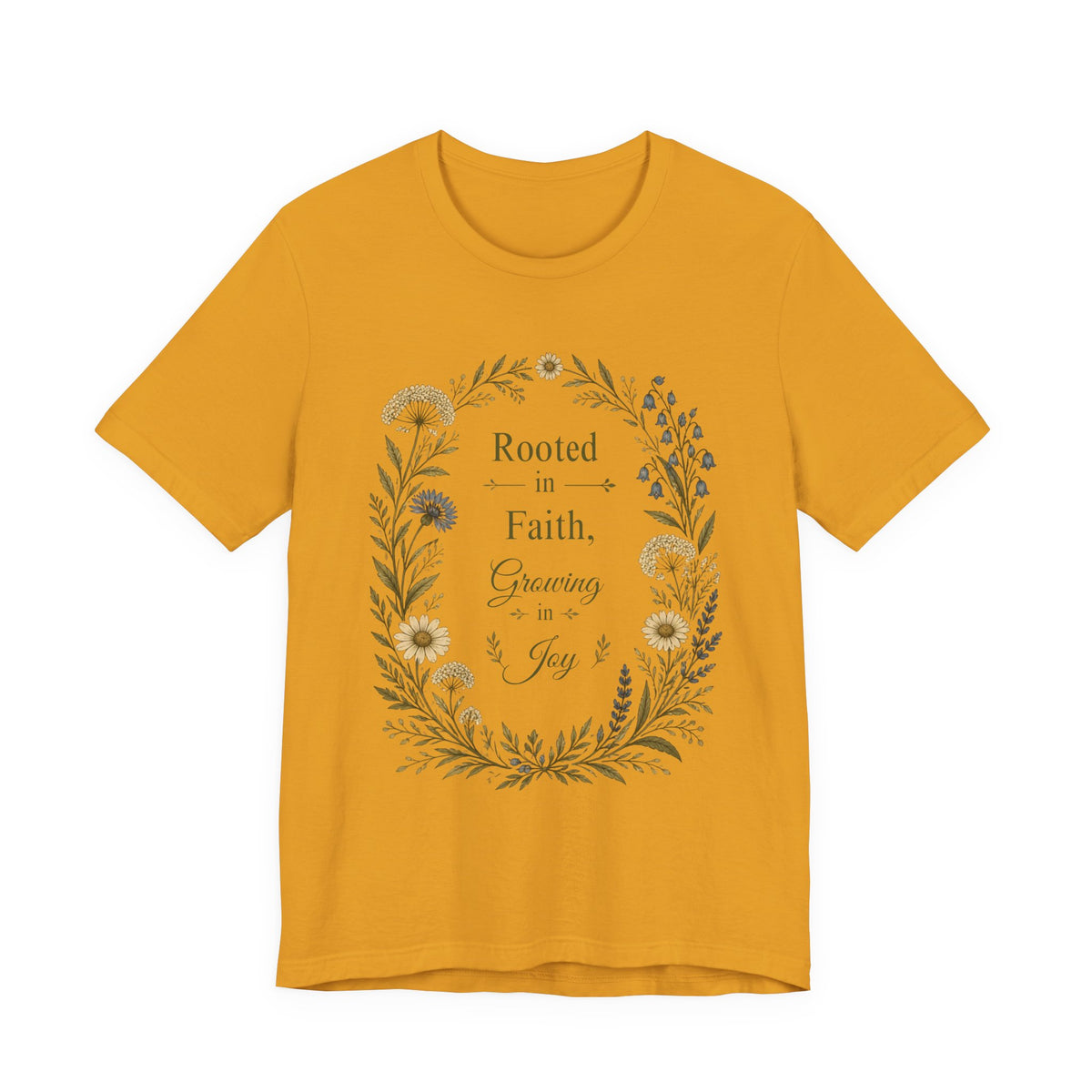 Women's Rooted in Faith Floral Tee — "Rooted in Faith, Growing in Joy" Inspirational T‑Shirt