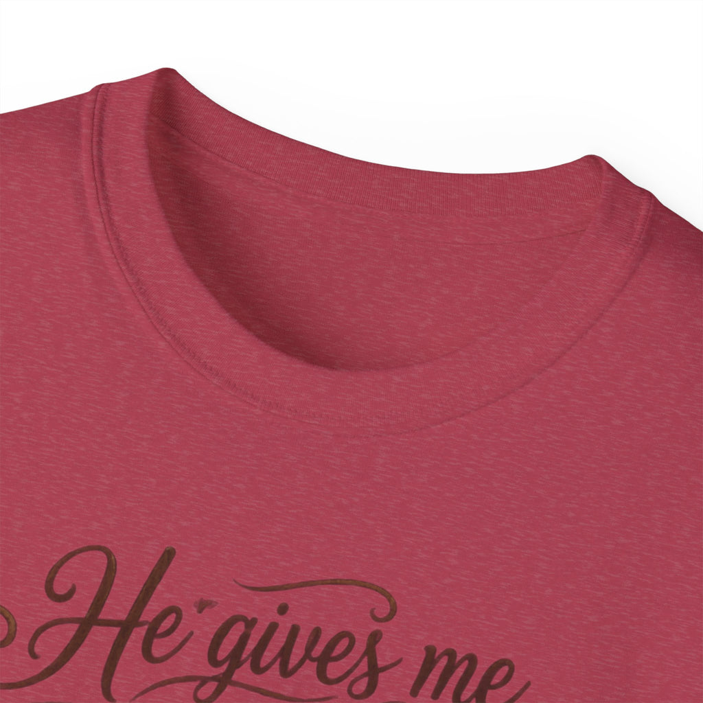 He Gives Me Strength Christian Western Tee 🤎