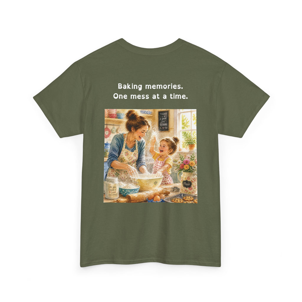 Women's Baking Memories T‑Shirt  "Baking memories. One mess at a time." Retro Mom & Kids Baking Tee