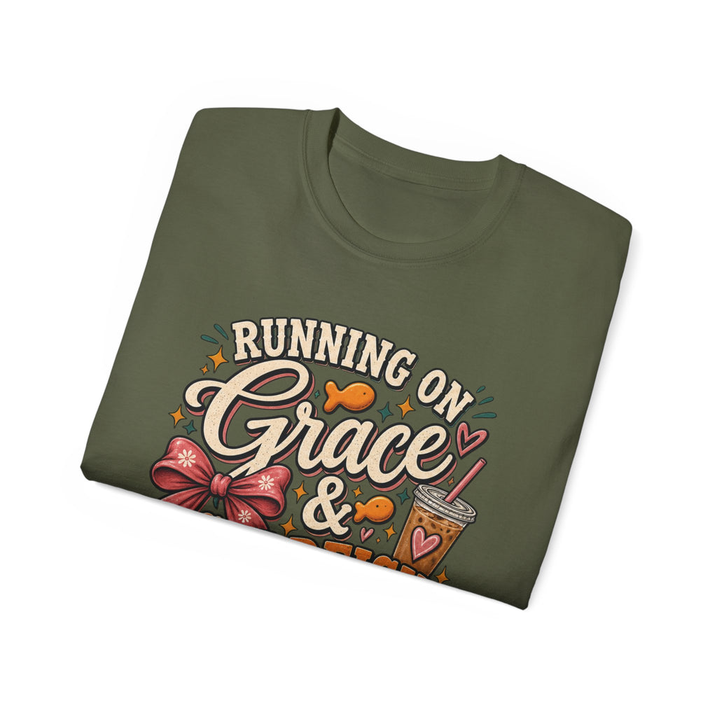 ✨ "Running on Grace & Goldfish Crackers" Mom Tee