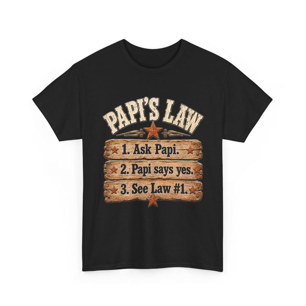 Papi’s Law Funny Grandpa Tee 🤎 | Rustic Papi Grandfather Shirt