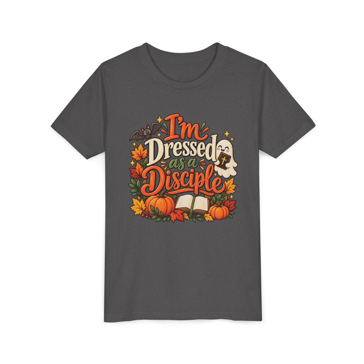 I’m Dressed as a Disciple Kids T-Shirt | Christian Halloween Youth Tee
Faith over fright. 🎃✝️