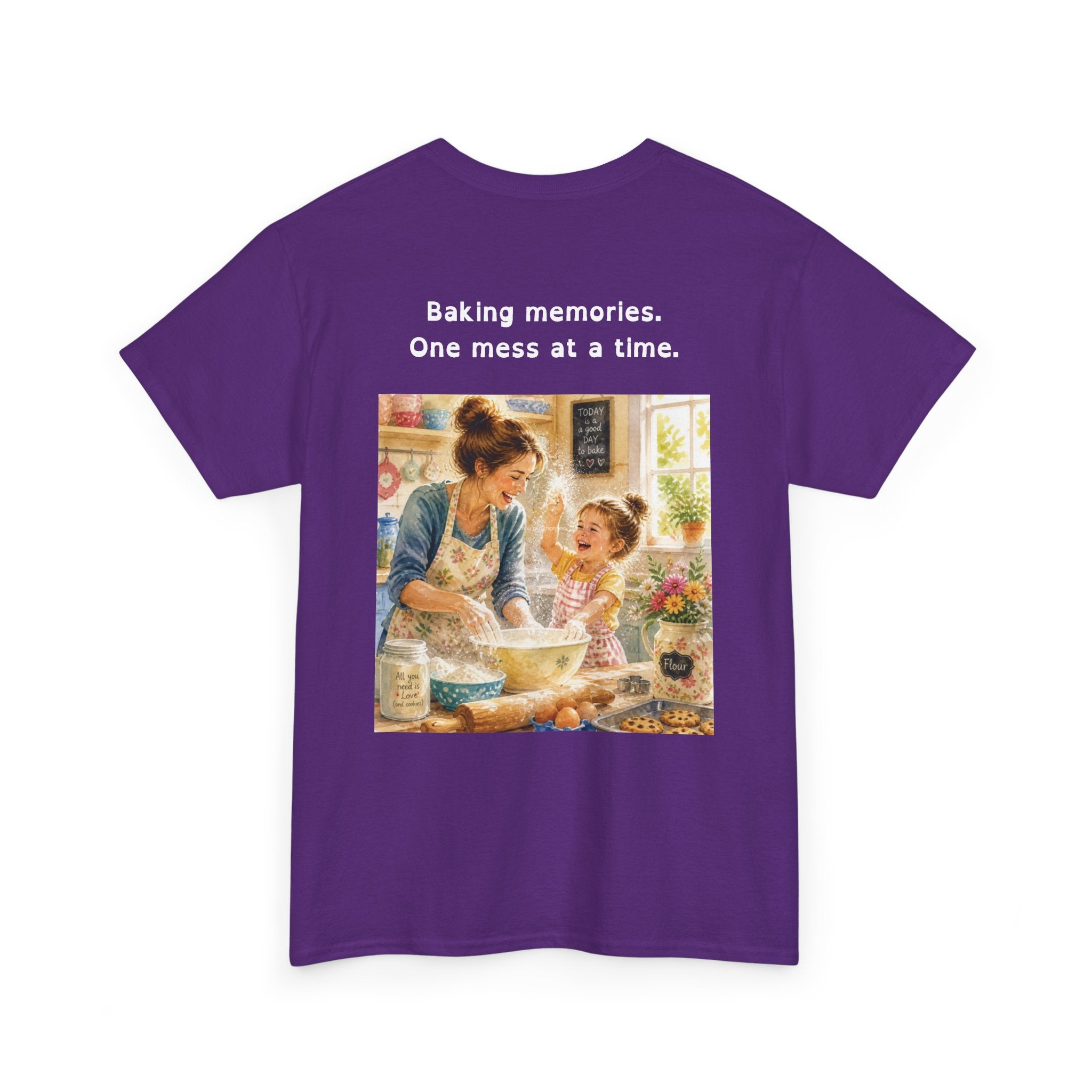 Women's Baking Memories T‑Shirt  "Baking memories. One mess at a time." Retro Mom & Kids Baking Tee