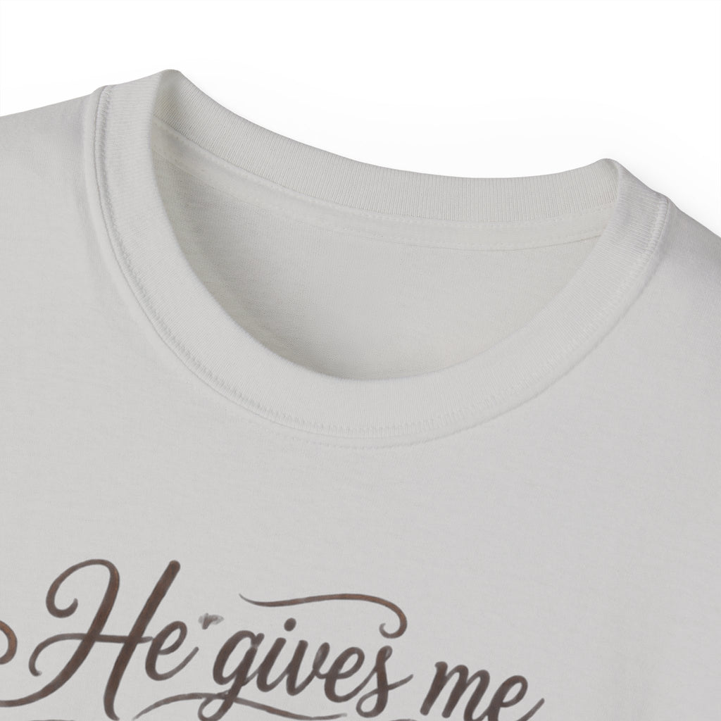 He Gives Me Strength Christian Western Tee 🤎