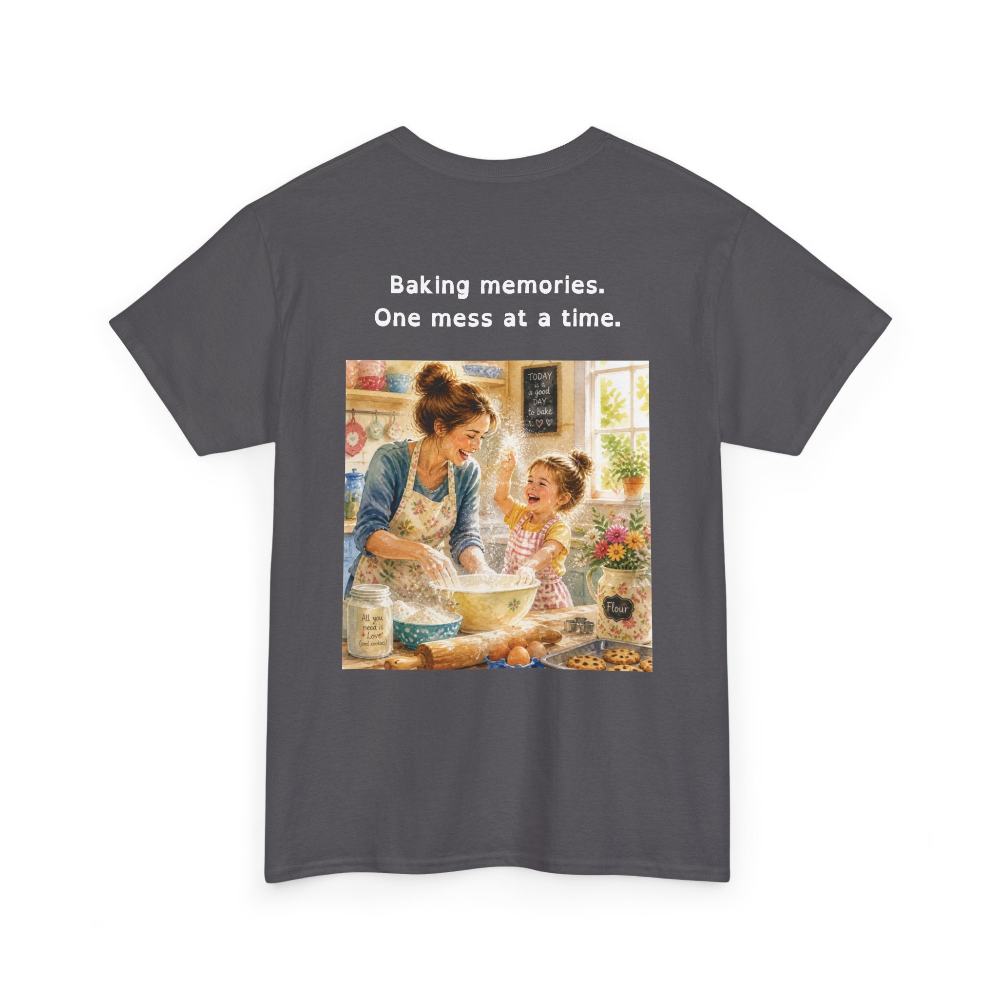 Women's Baking Memories T‑Shirt  "Baking memories. One mess at a time." Retro Mom & Kids Baking Tee