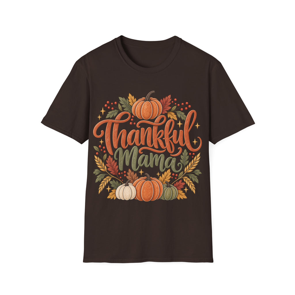 Thankful Mama Fall T-Shirt | Rustic Pumpkin Thanksgiving Tee