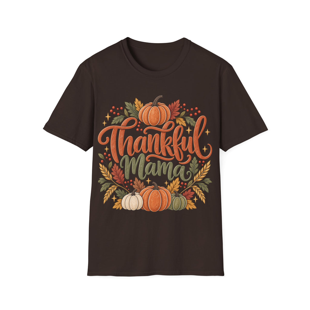 Thankful Mama Fall T-Shirt | Rustic Pumpkin Thanksgiving Tee