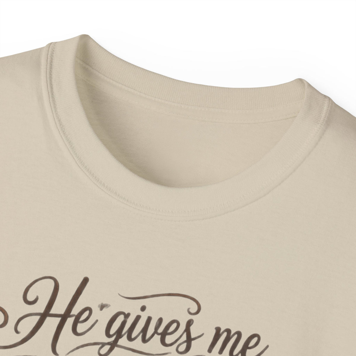 He Gives Me Strength Christian Western Tee 🤎