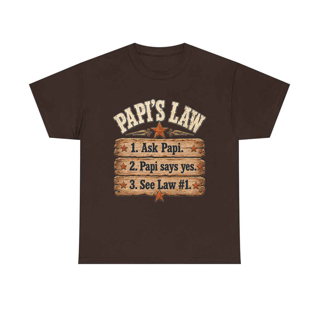 Papi’s Law Funny Grandpa Tee 🤎 | Rustic Papi Grandfather Shirt