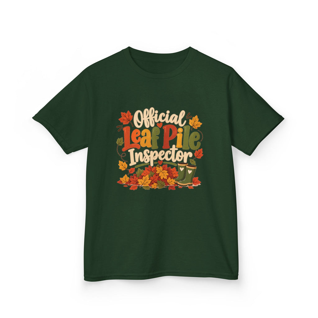 Official Leaf Pile Inspector Kids T-Shirt | Fall Kids Tee