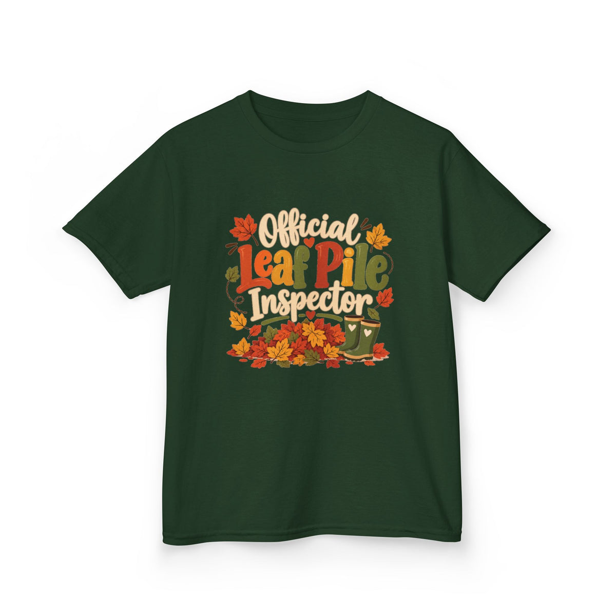 Official Leaf Pile Inspector Kids T-Shirt | Fall Kids Tee