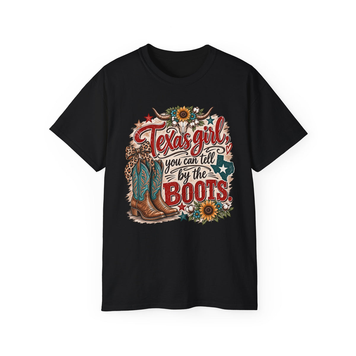 🤠 "Texas Girl – You Can Tell by the Boots" Women's  Tee