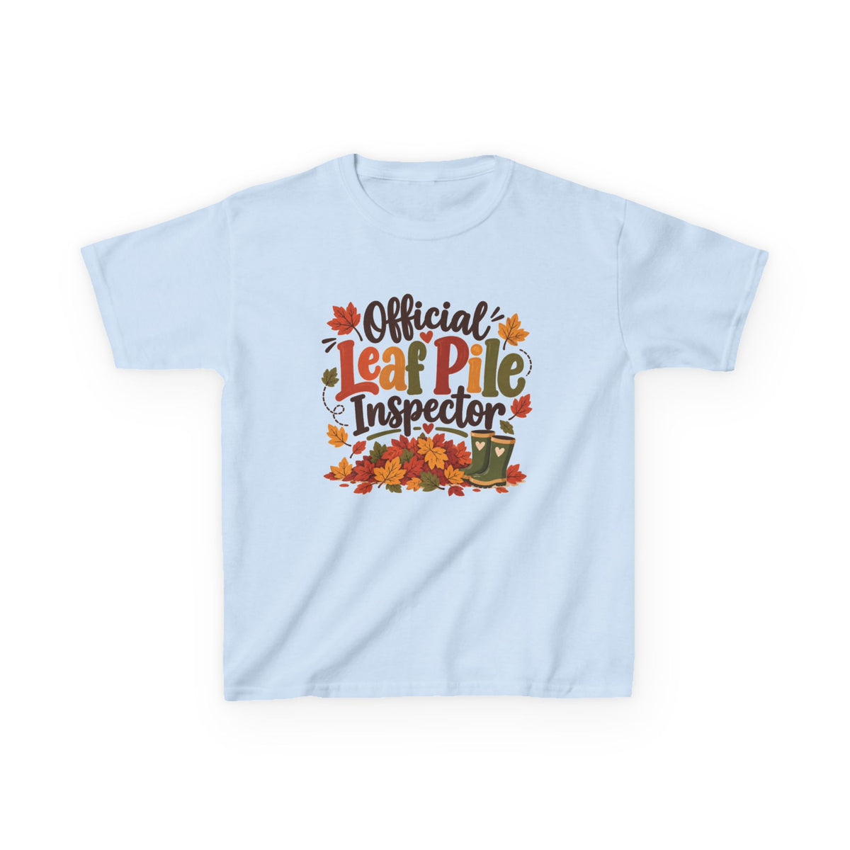 Official Leaf Pile Inspector Kids T-Shirt | Fall Kids Tee