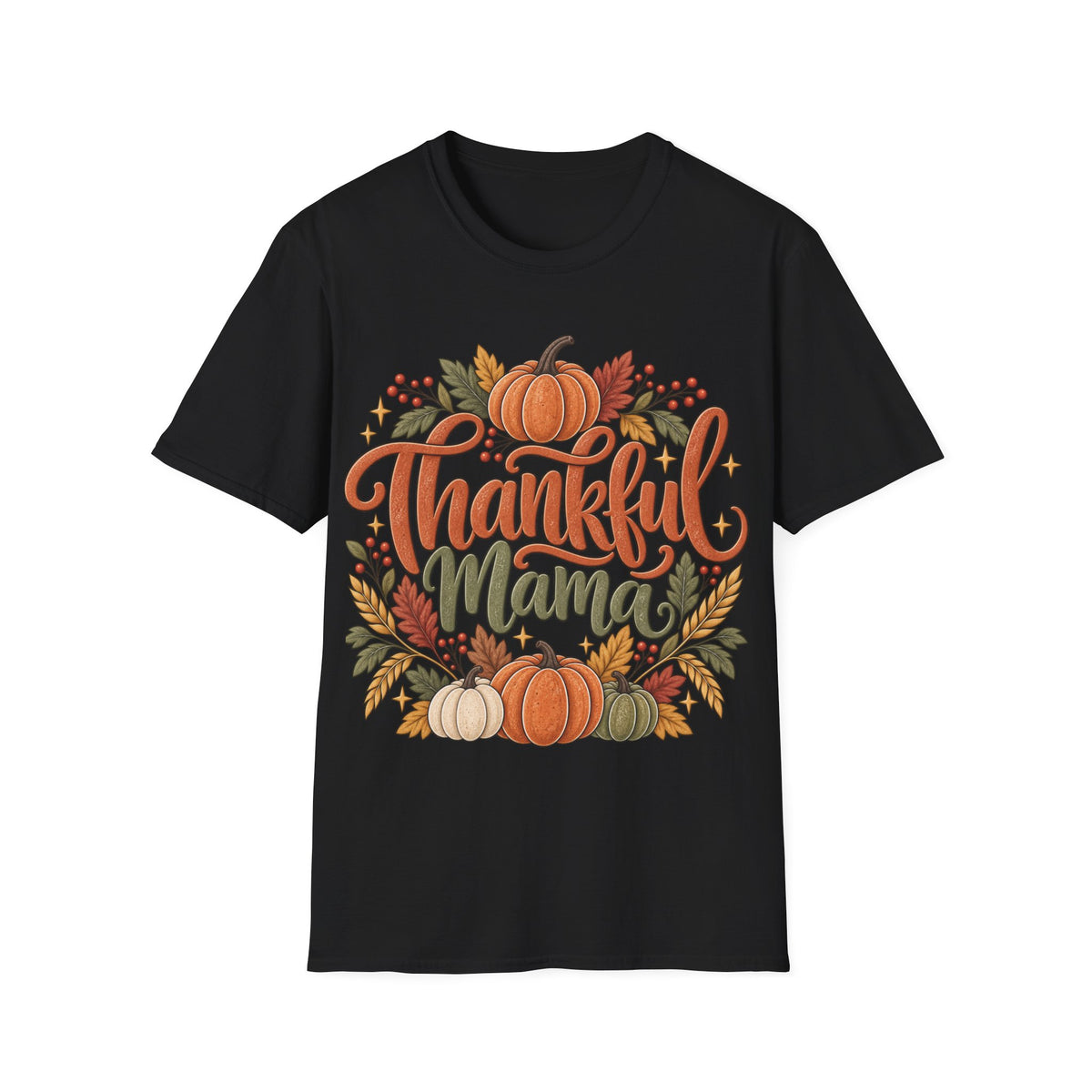 Thankful Mama Fall T-Shirt | Rustic Pumpkin Thanksgiving Tee