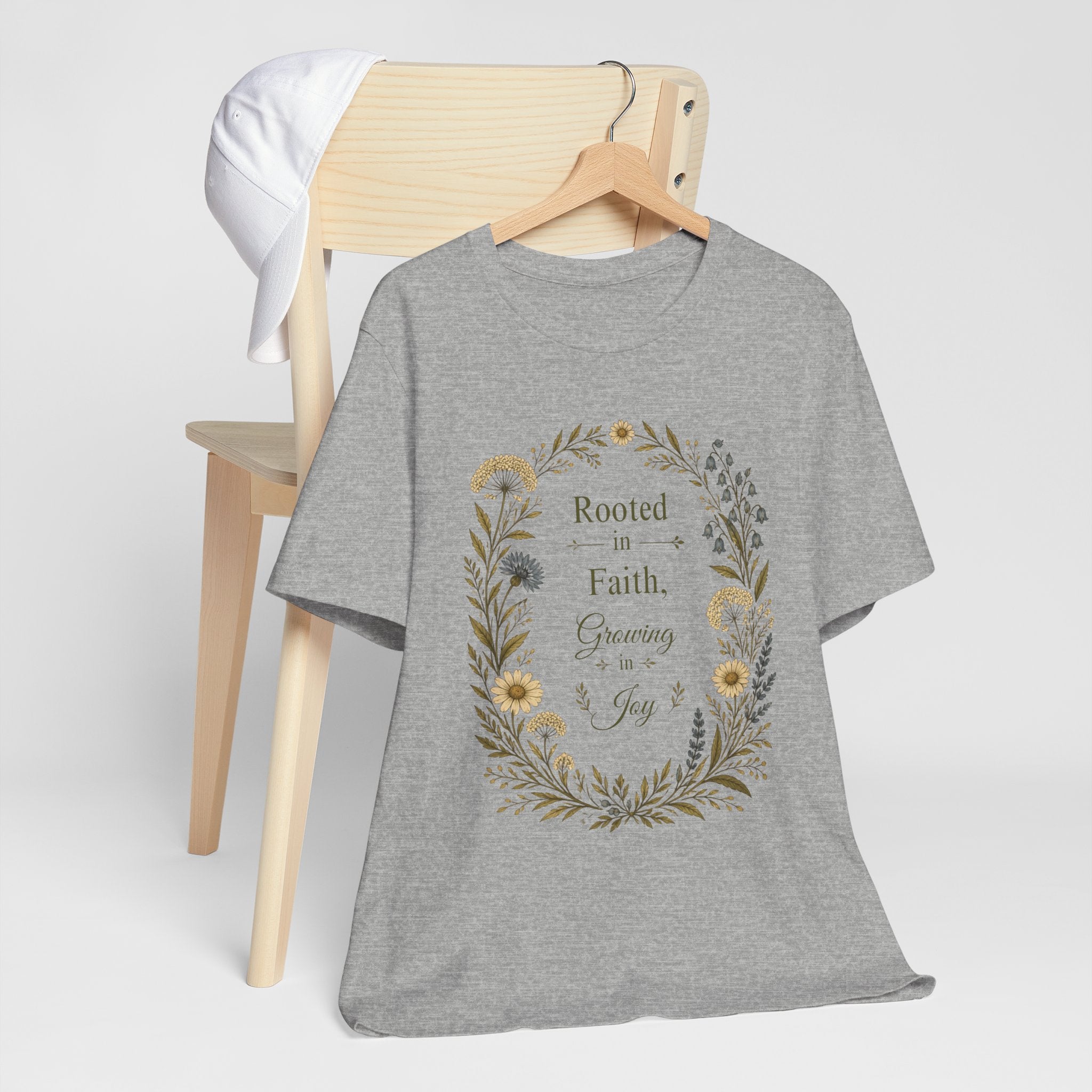 Rooted in Faith Floral Tee — "Rooted in Faith, Growing in Joy" Inspirational T‑Shirt