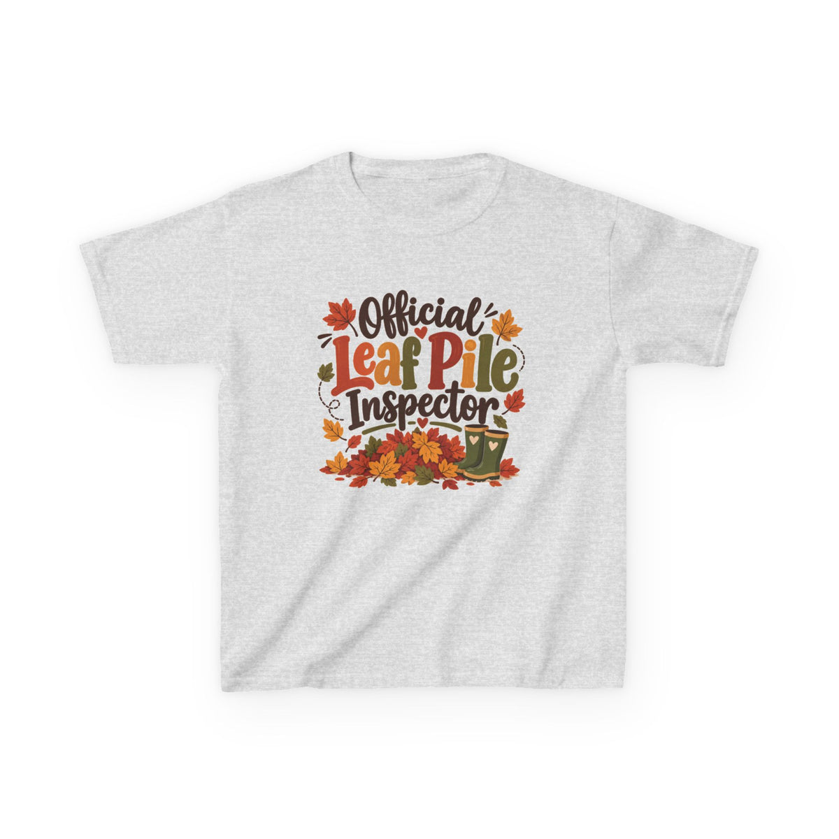 Official Leaf Pile Inspector Kids T-Shirt | Fall Kids Tee