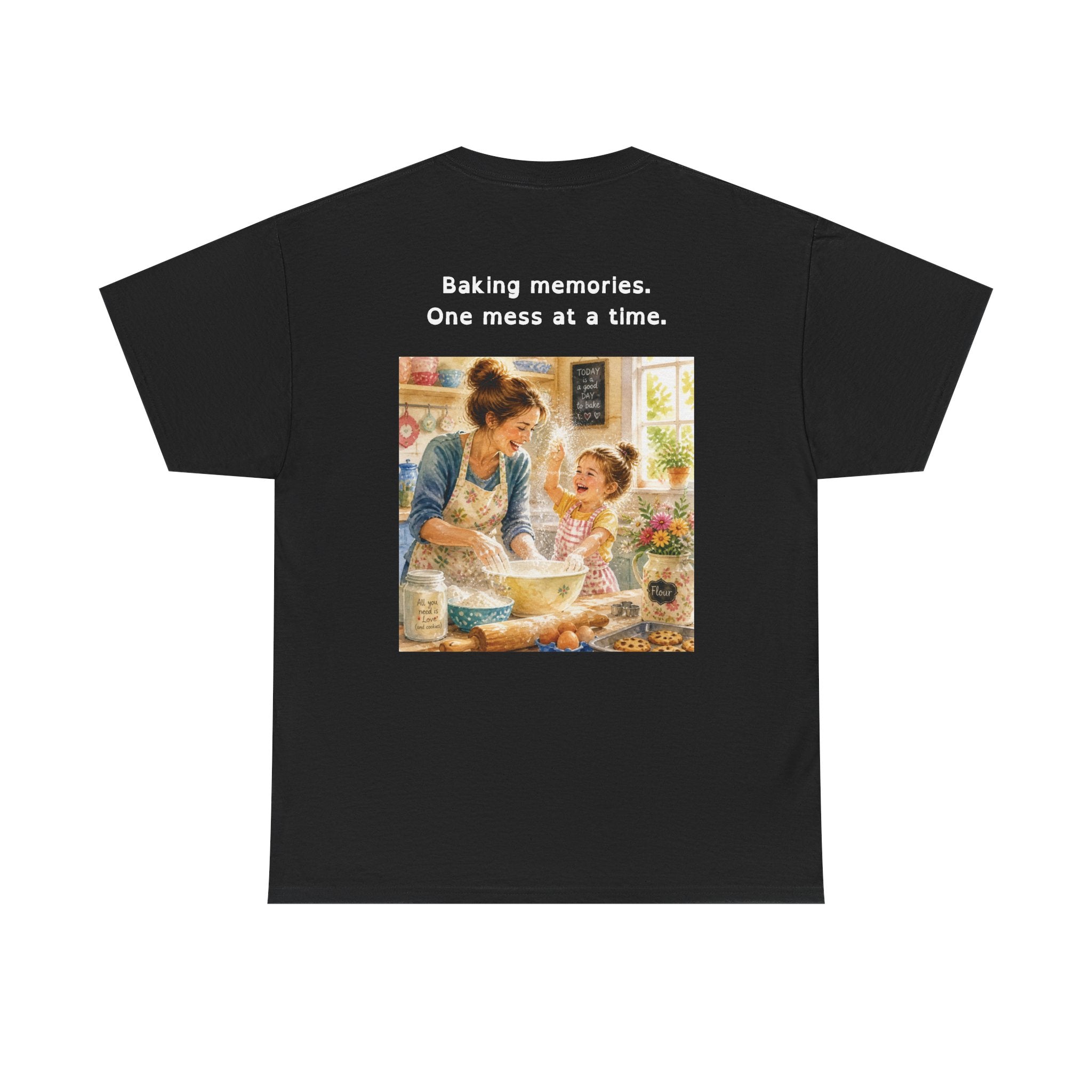 Women's Baking Memories T‑Shirt  "Baking memories. One mess at a time." Retro Mom & Kids Baking Tee