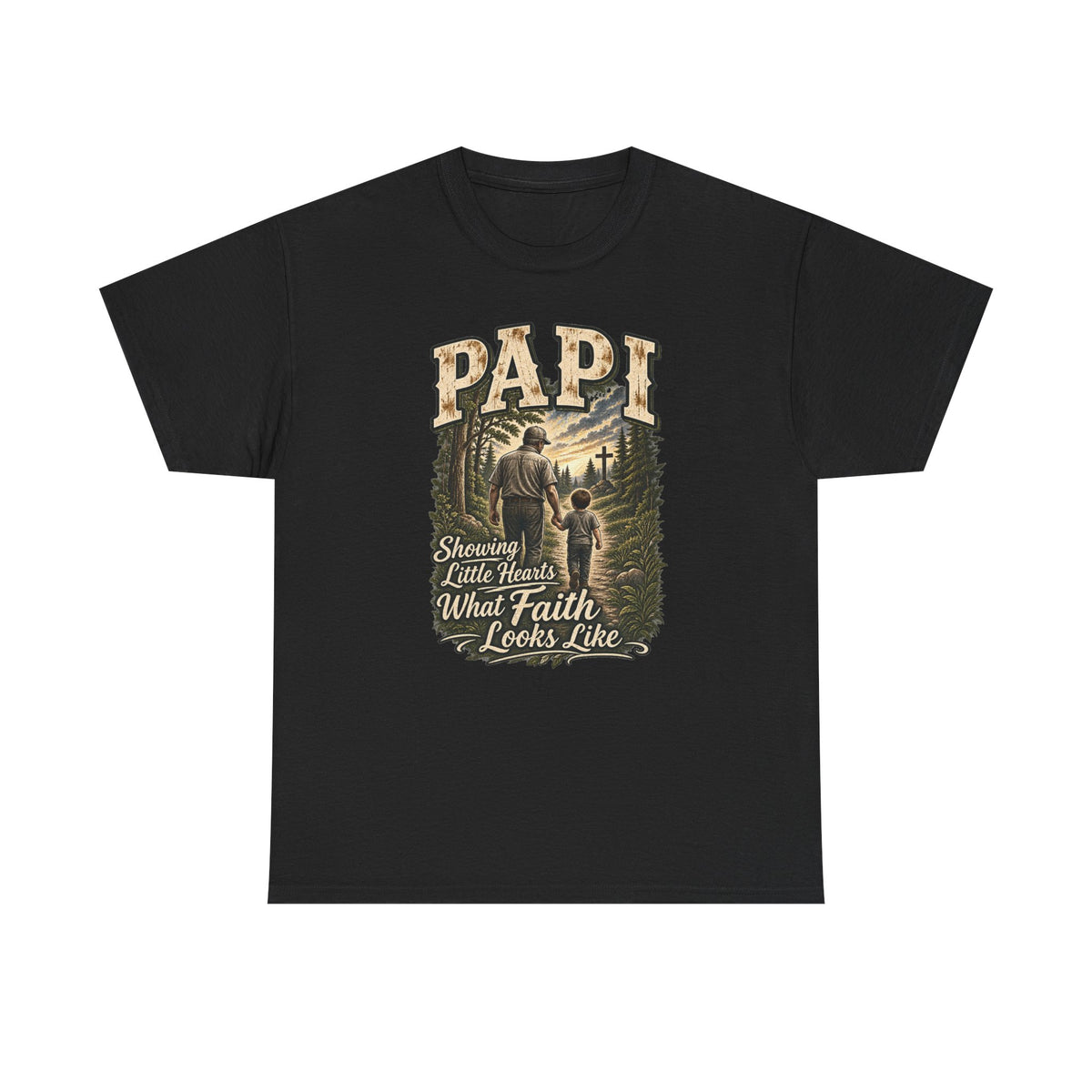 Papi Showing Little Hearts What Faith Looks Like Tee ✝️ | Faith-Based Papi Shirt