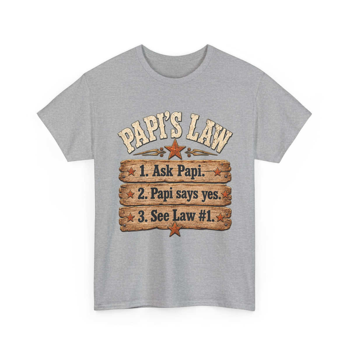 Papi’s Law Funny Grandpa Tee 🤎 | Rustic Papi Grandfather Shirt