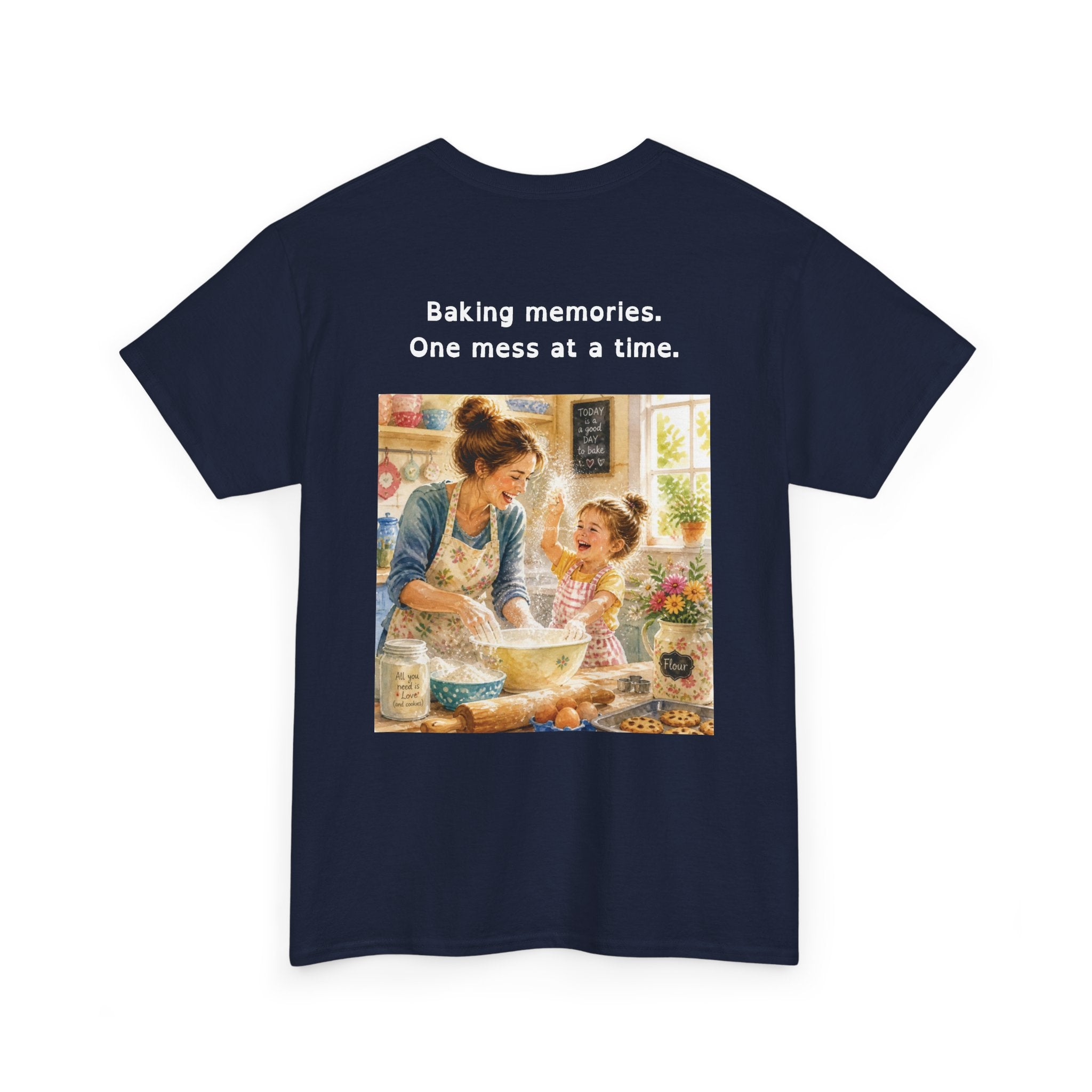 Women's Baking Memories T‑Shirt  "Baking memories. One mess at a time." Retro Mom & Kids Baking Tee