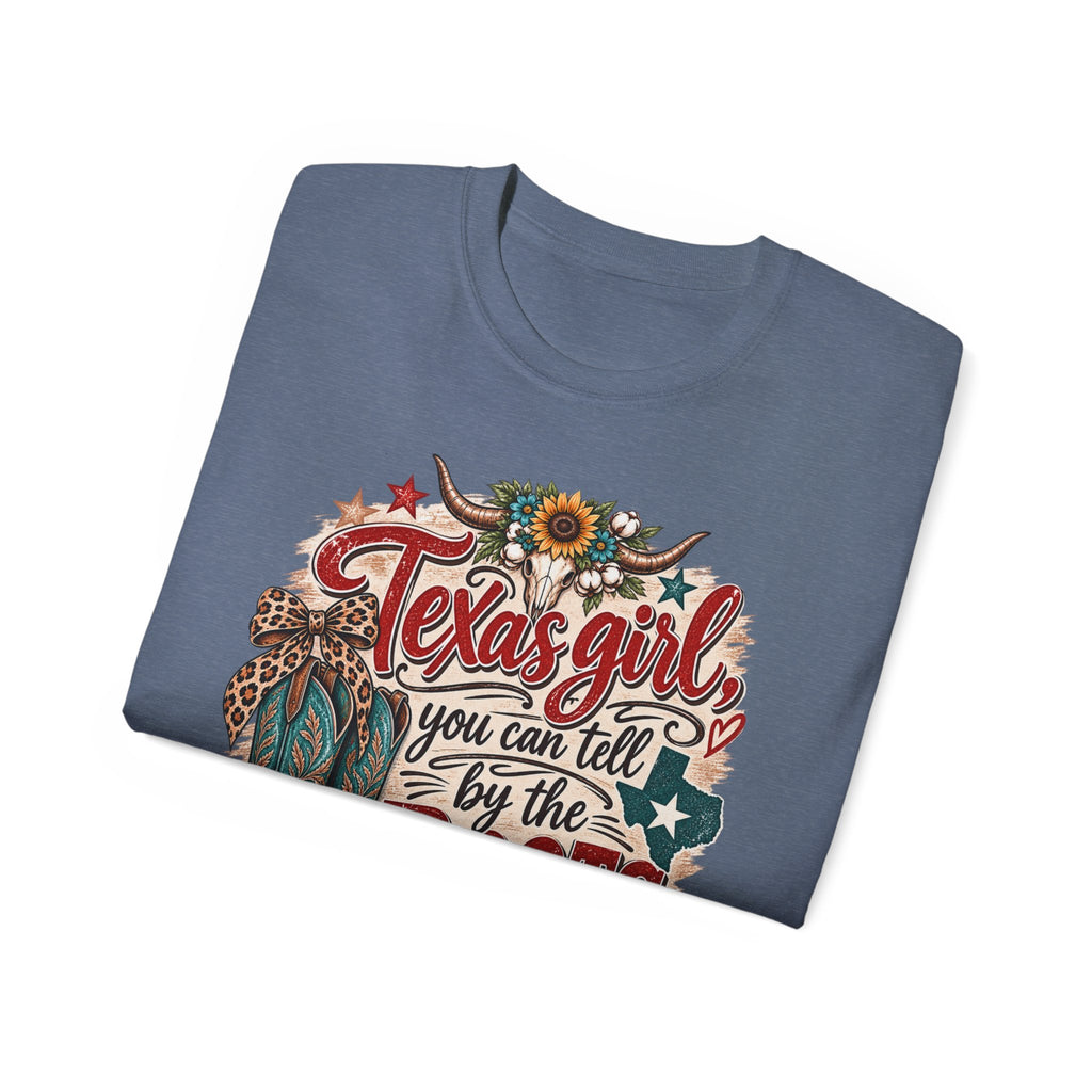 🤠 "Texas Girl – You Can Tell by the Boots" Women's  Tee