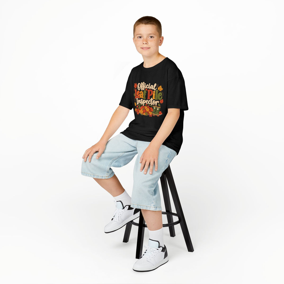 Official Leaf Pile Inspector Kids T-Shirt | Fall Kids Tee