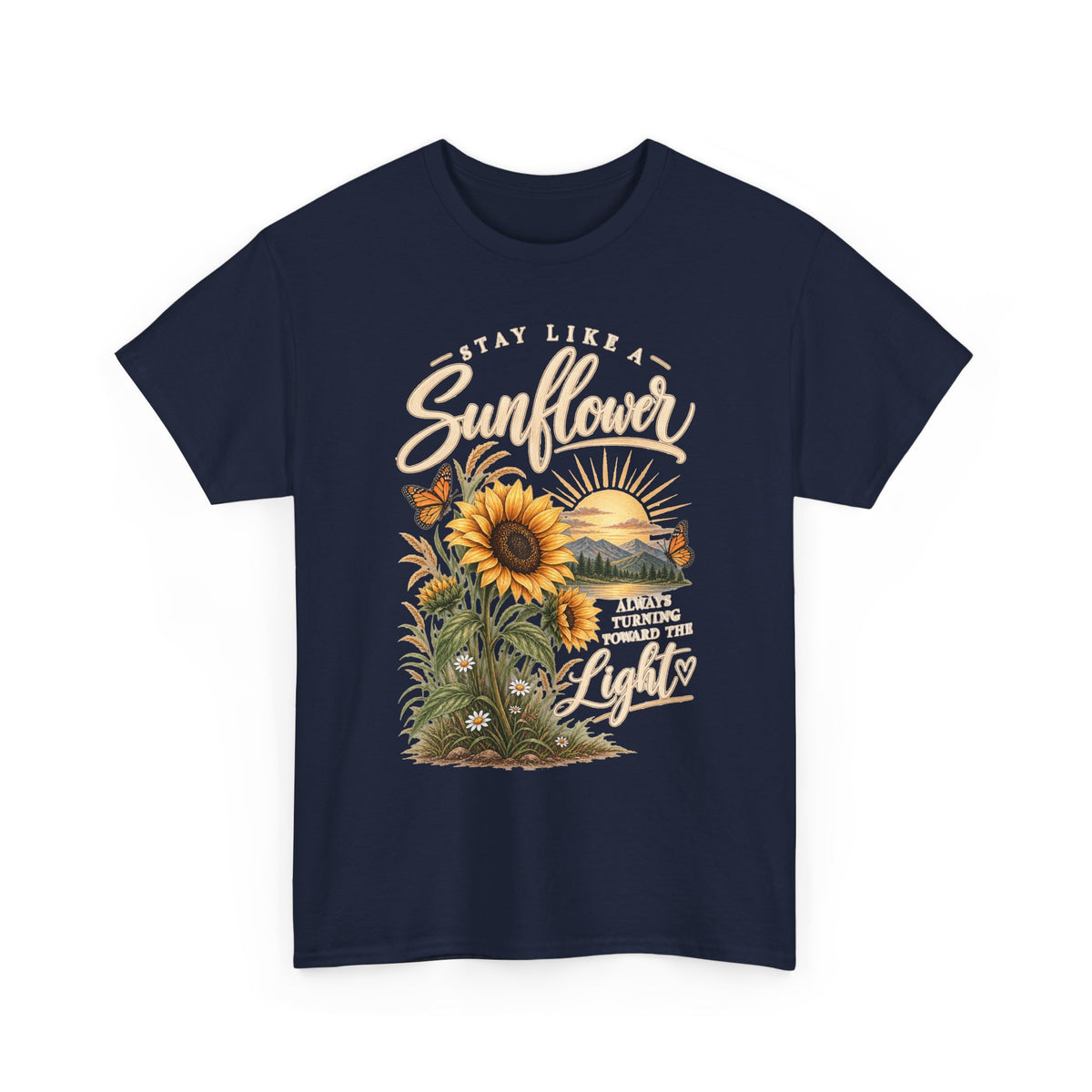 Women's "Stay Like a Sunflower" Rustic Graphic Tee 🌻