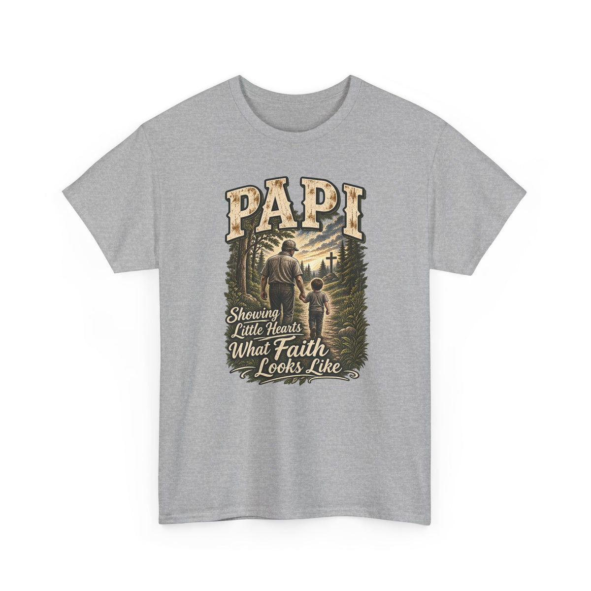 Papi Showing Little Hearts What Faith Looks Like Tee ✝️ | Faith-Based Papi Shirt