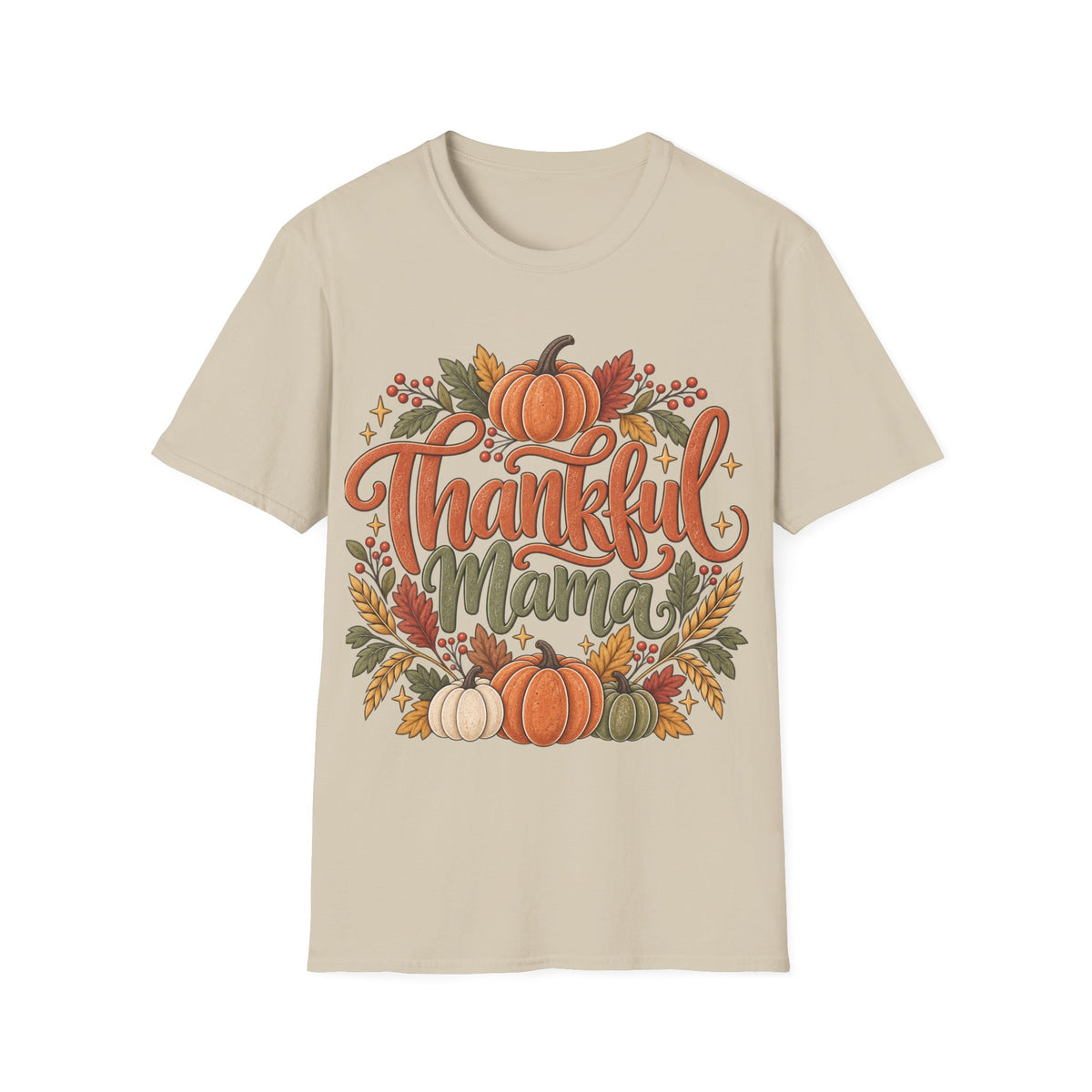Thankful Mama Fall T-Shirt | Rustic Pumpkin Thanksgiving Tee