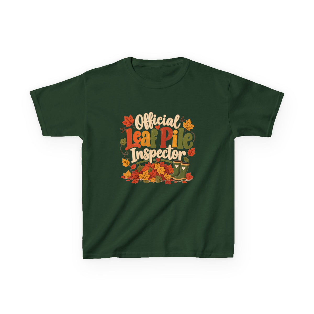 Official Leaf Pile Inspector Kids T-Shirt | Fall Kids Tee
