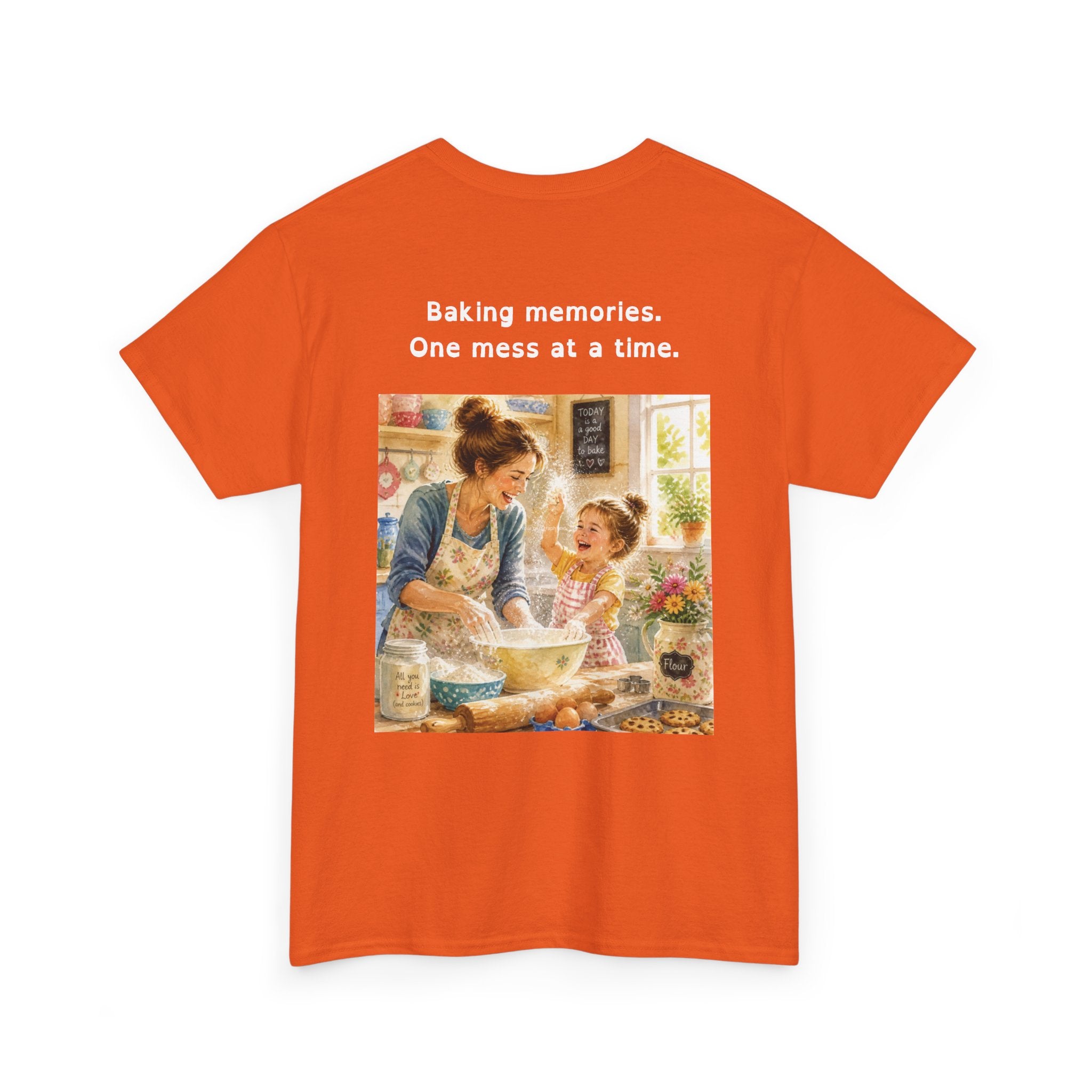 Women's Baking Memories T‑Shirt  "Baking memories. One mess at a time." Retro Mom & Kids Baking Tee