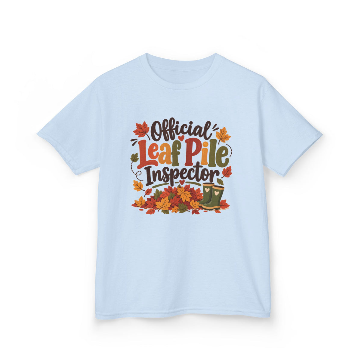 Official Leaf Pile Inspector Kids T-Shirt | Fall Kids Tee