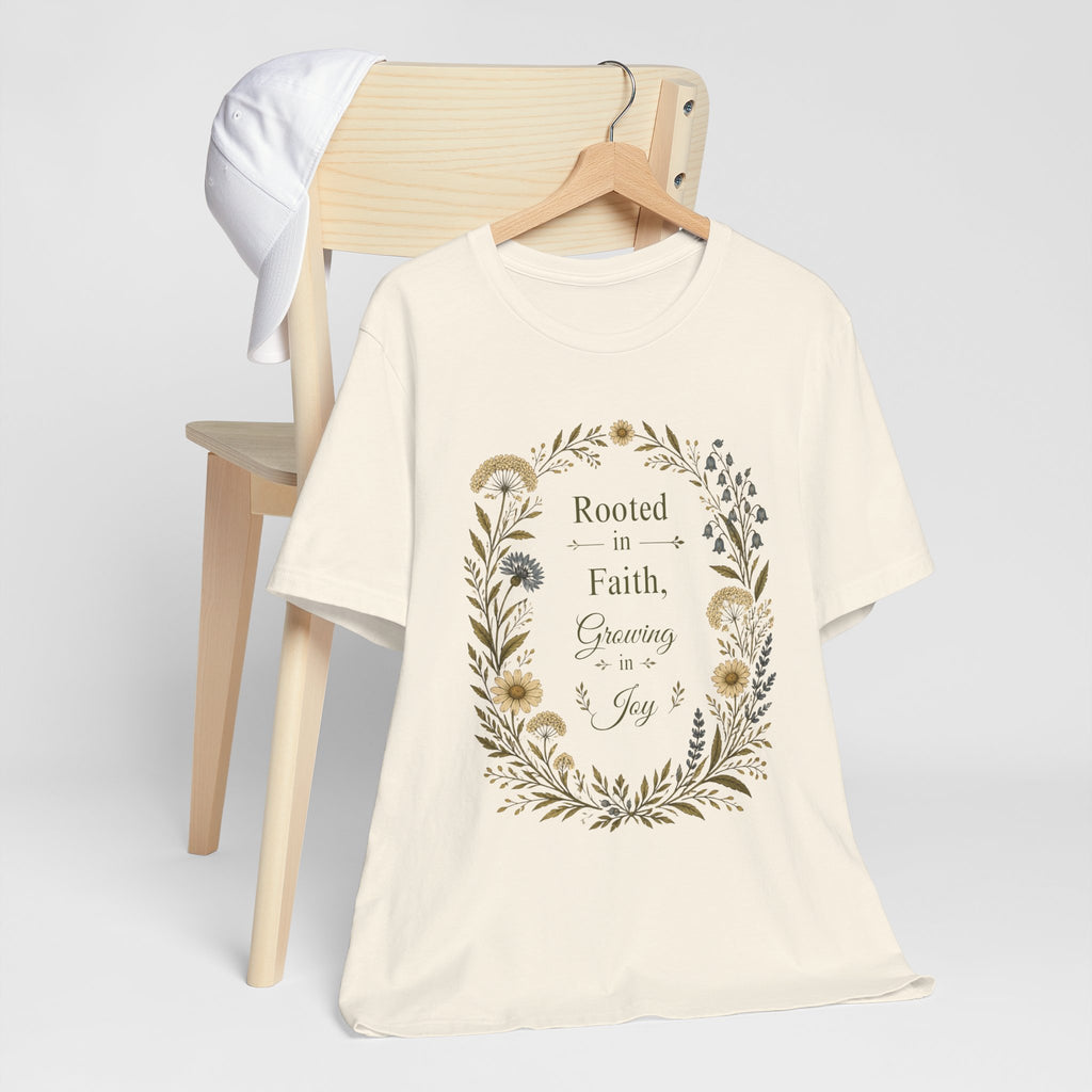 Rooted in Faith Floral Tee — "Rooted in Faith, Growing in Joy" Inspirational T‑Shirt