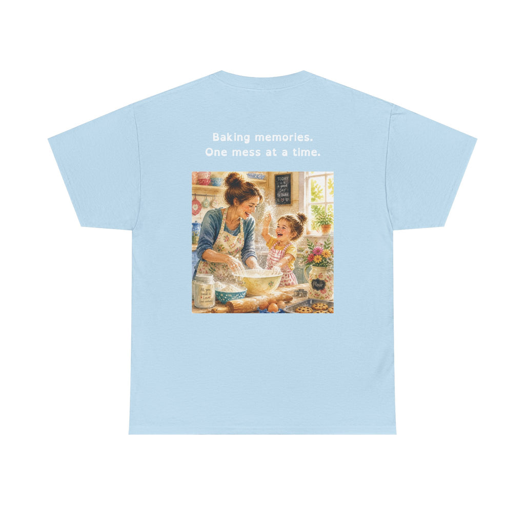 Women's Baking Memories T‑Shirt  "Baking memories. One mess at a time." Retro Mom & Kids Baking Tee