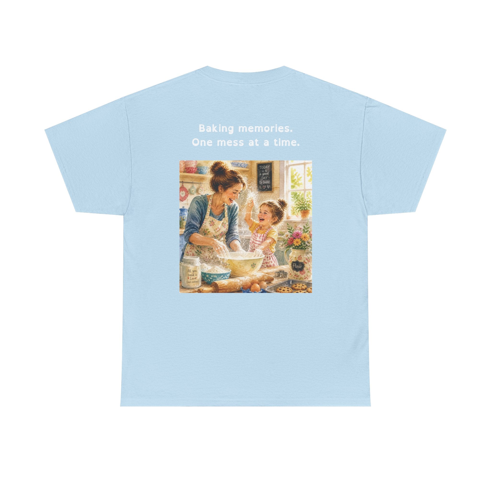 Women's Baking Memories T‑Shirt  "Baking memories. One mess at a time." Retro Mom & Kids Baking Tee