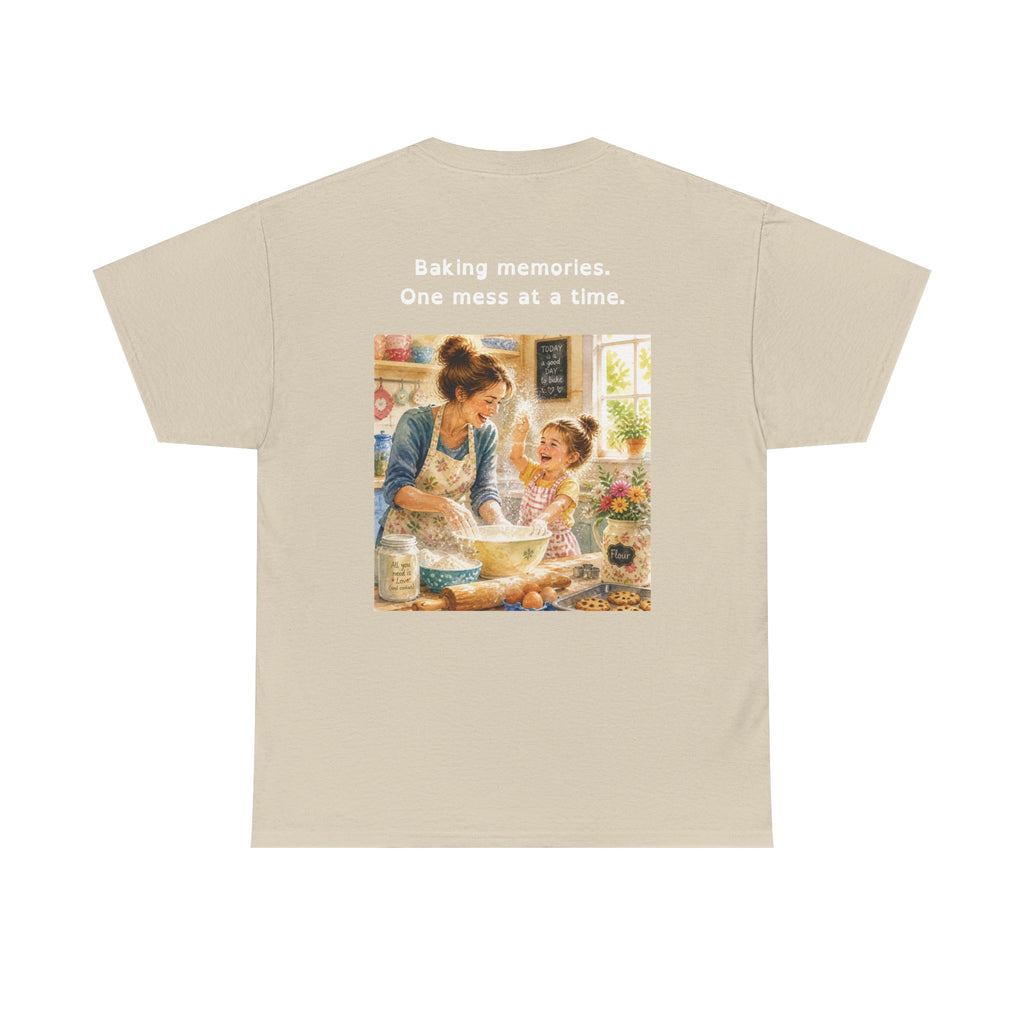 Women's Baking Memories T‑Shirt  "Baking memories. One mess at a time." Retro Mom & Kids Baking Tee