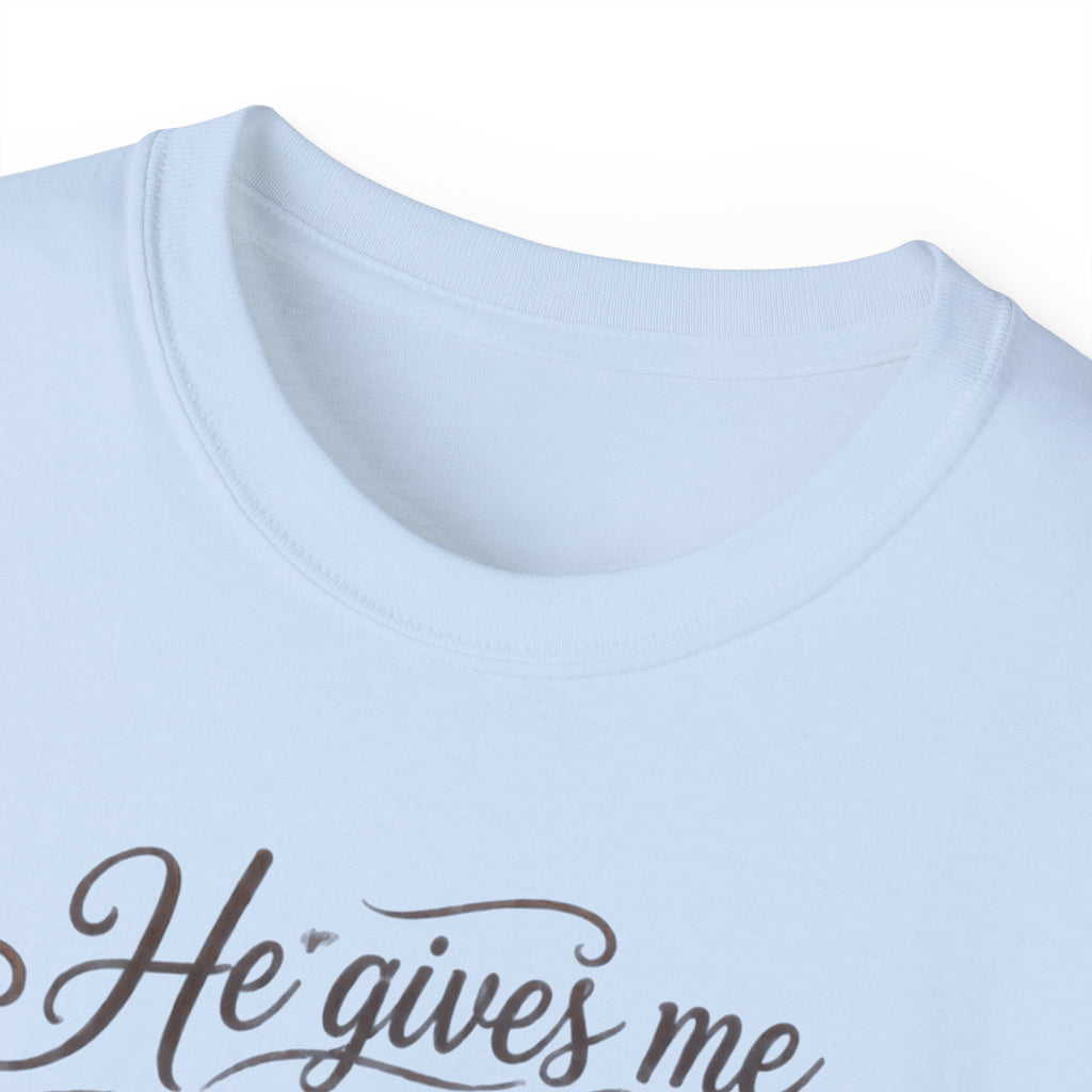 He Gives Me Strength Christian Western Tee 🤎