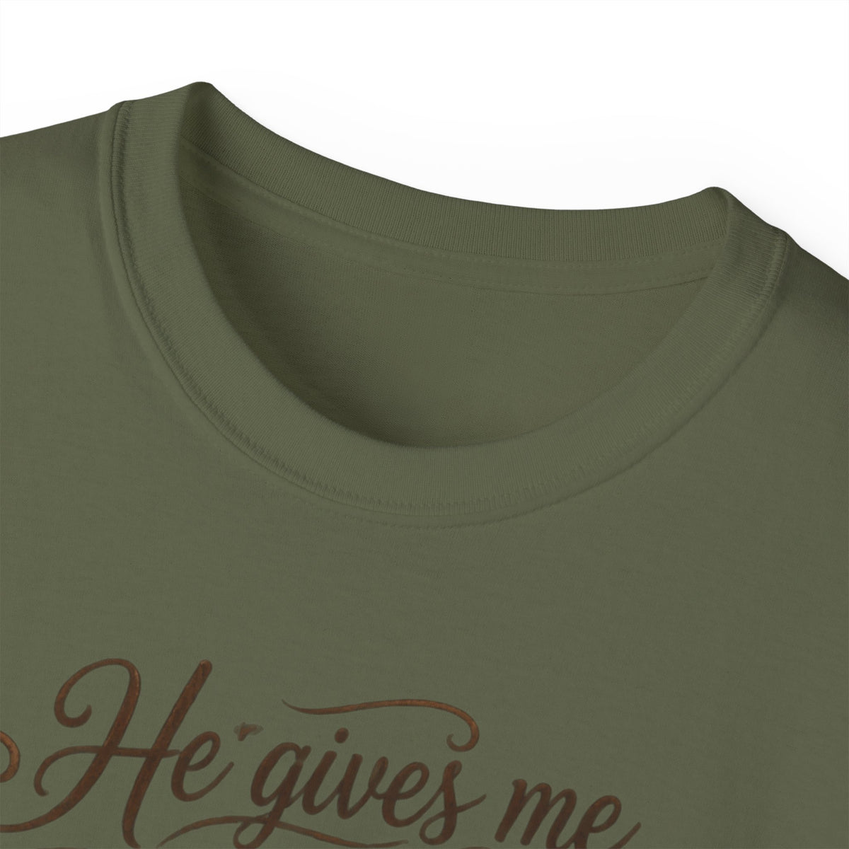 He Gives Me Strength Christian Western Tee 🤎