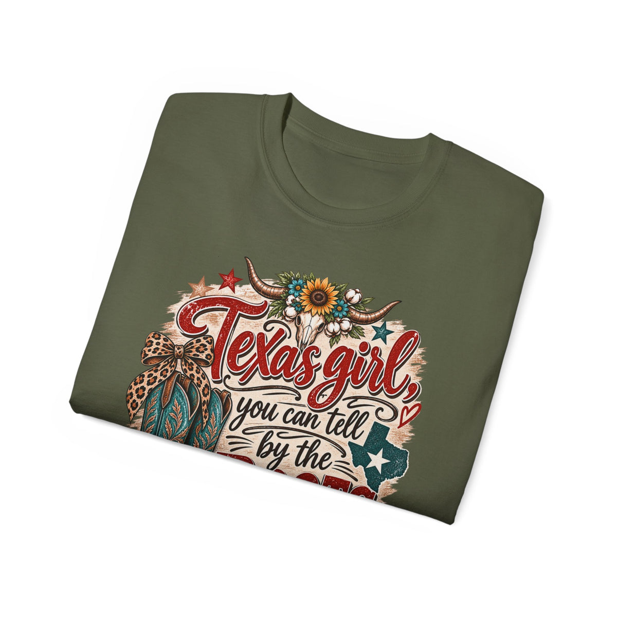 🤠 "Texas Girl – You Can Tell by the Boots" Women's  Tee
