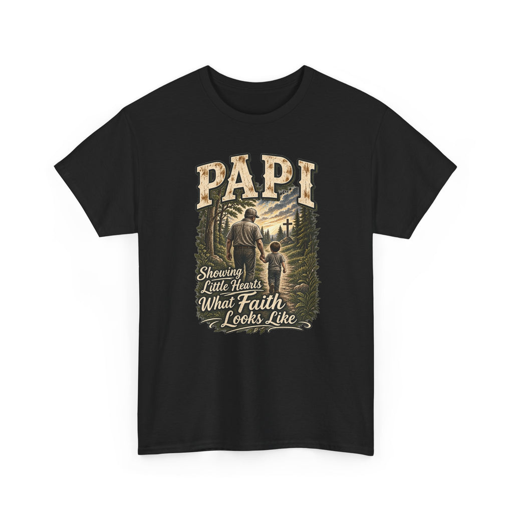 Papi Showing Little Hearts What Faith Looks Like Tee ✝️ | Faith-Based Papi Shirt