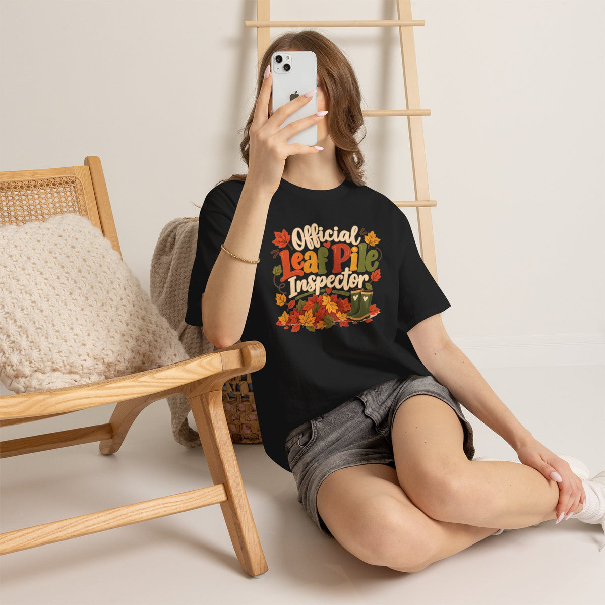 Official Leaf Pile Inspector T-Shirt | Adult Funny Fall Tee