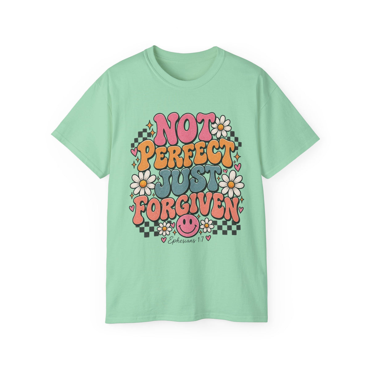 “Not Perfect, Just Forgiven” Retro Christian Tee
