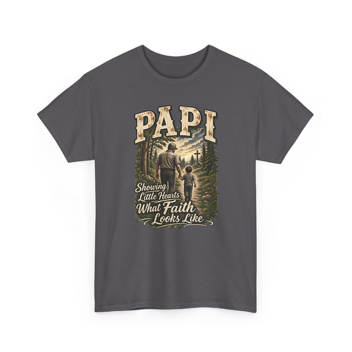 Papi Showing Little Hearts What Faith Looks Like Tee ✝️ | Faith-Based Papi Shirt