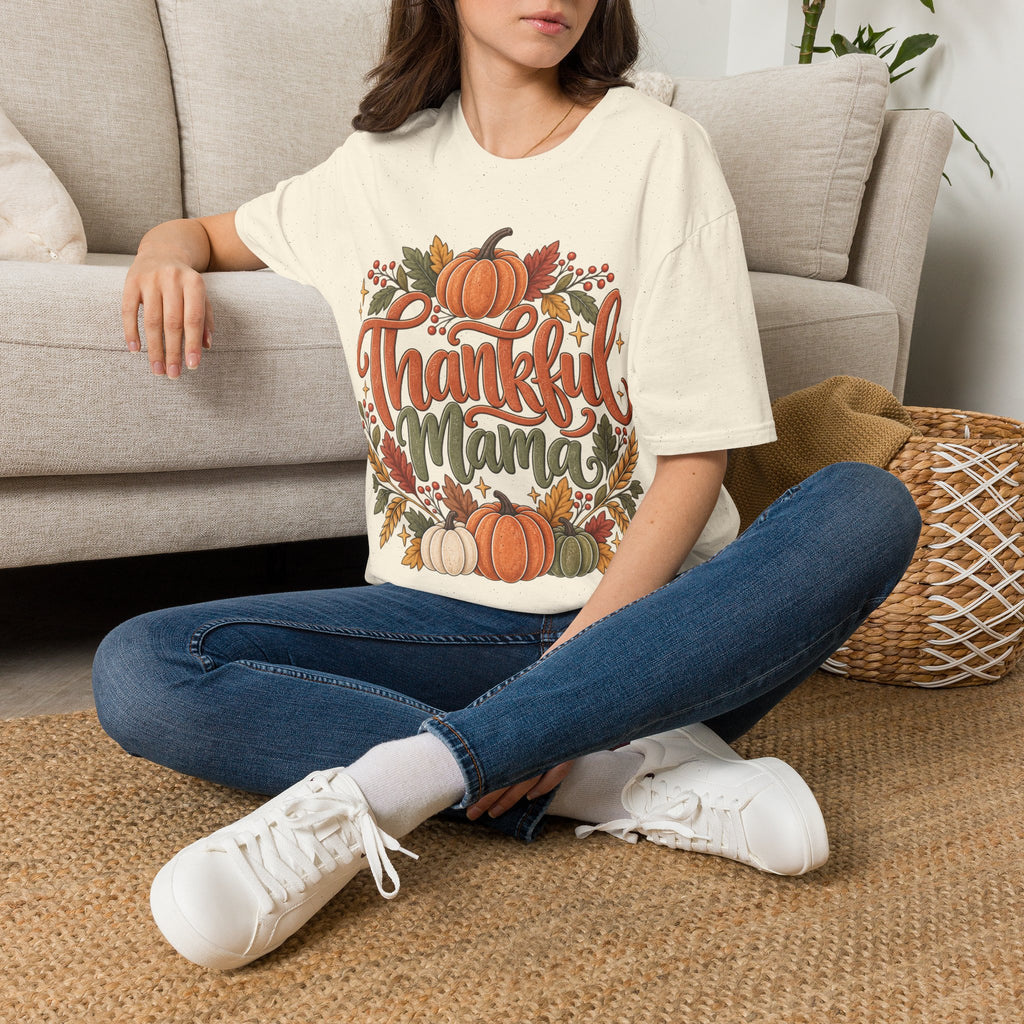Thankful Mama Fall T-Shirt | Rustic Pumpkin Thanksgiving Tee