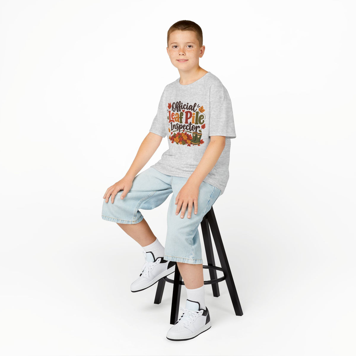 Official Leaf Pile Inspector Kids T-Shirt | Fall Kids Tee