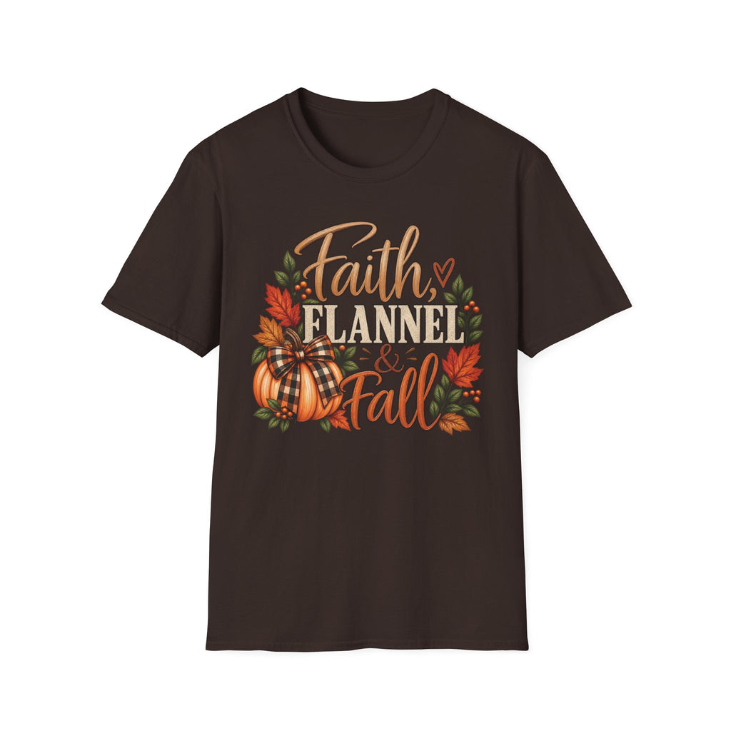 Faith, Flannel & Fall T-Shirt | Christian Fall Tee