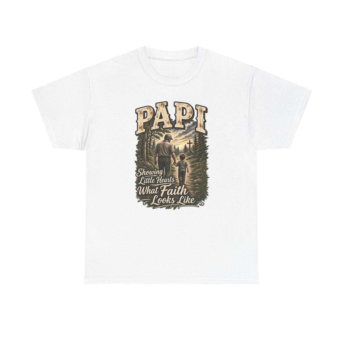 Papi Showing Little Hearts What Faith Looks Like Tee ✝️ | Faith-Based Papi Shirt