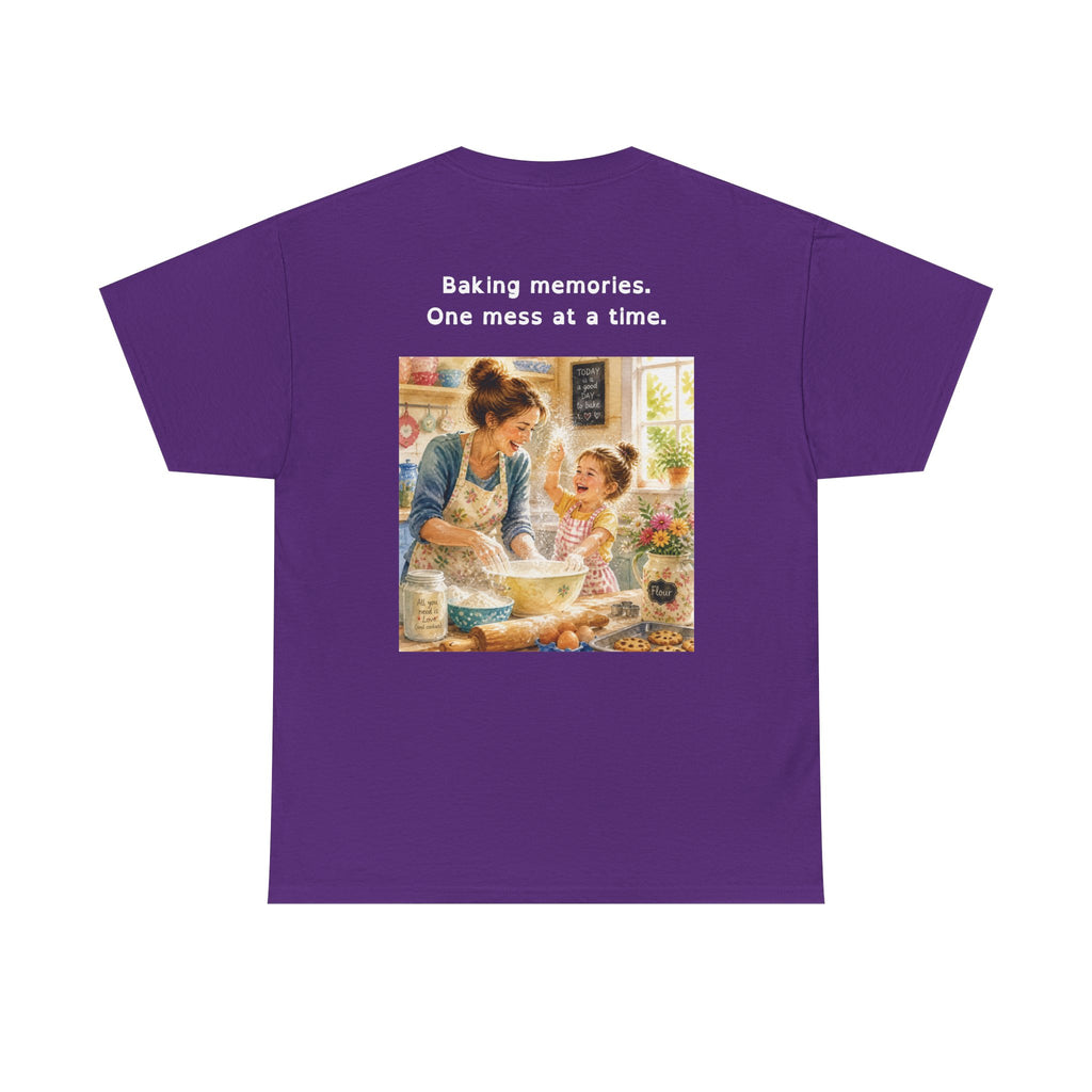 Women's Baking Memories T‑Shirt  "Baking memories. One mess at a time." Retro Mom & Kids Baking Tee