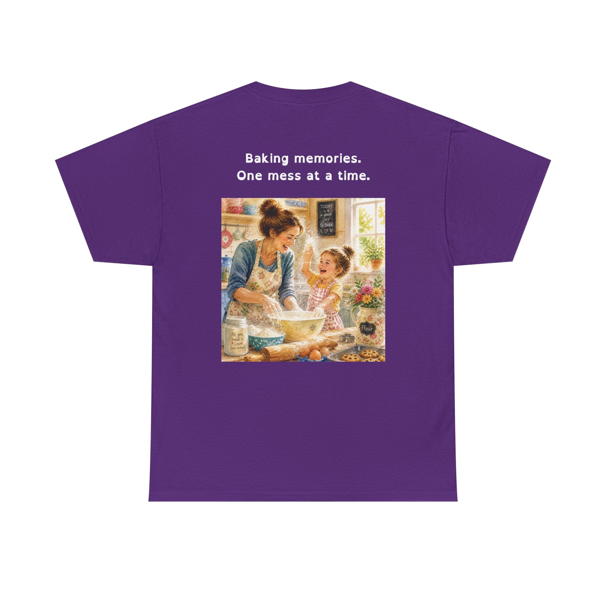 Women's Baking Memories T‑Shirt  "Baking memories. One mess at a time." Retro Mom & Kids Baking Tee