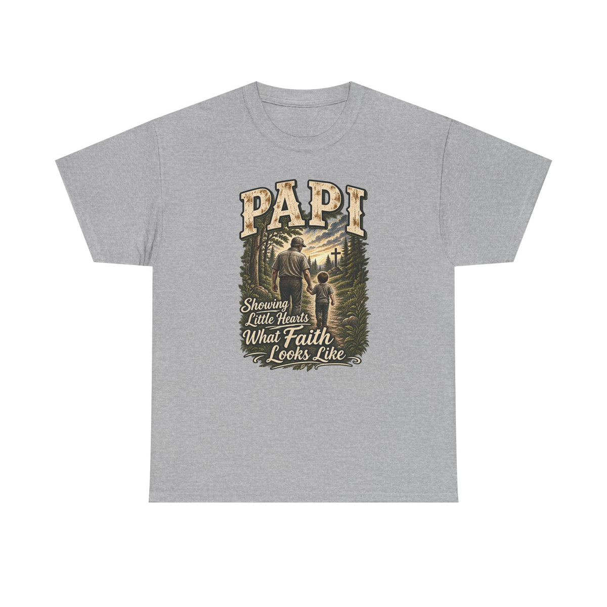 Papi Showing Little Hearts What Faith Looks Like Tee ✝️ | Faith-Based Papi Shirt